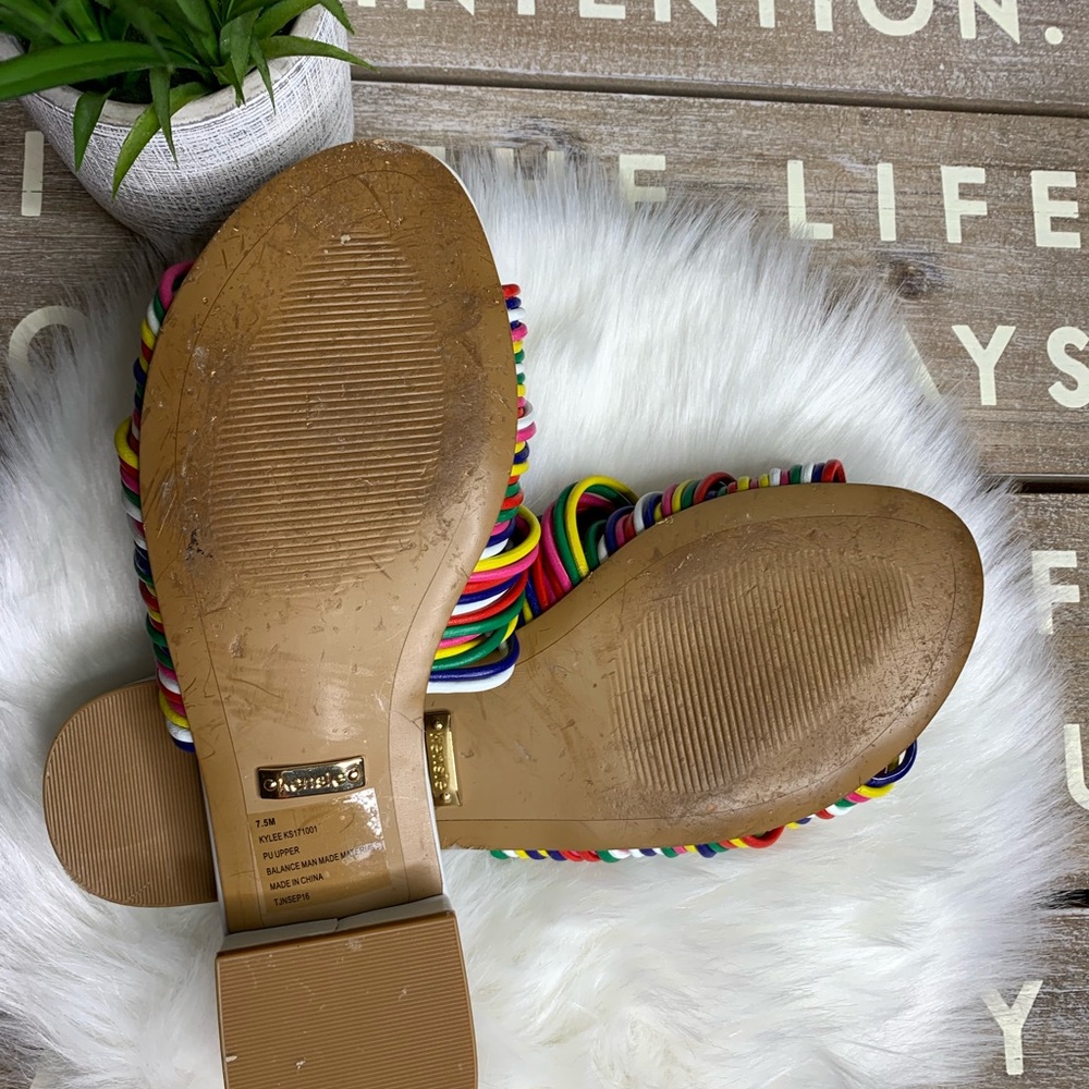 Kensie rainbow Kylee slide on sandals 7.5 🌈 - Picture 6 of 8